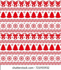 Christmas seamless pattern, card - Scandinavian sweater style. 