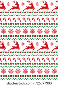 Christmas seamless pattern, card - Scandinavian sweater style. 