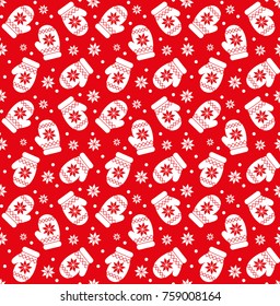 Christmas seamless pattern, card - Scandinavian sweater style. 