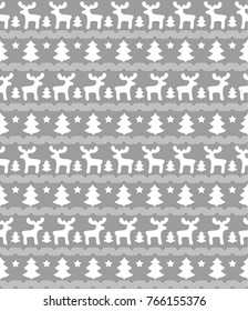 Christmas seamless pattern, card - Scandinavian sweater style. 