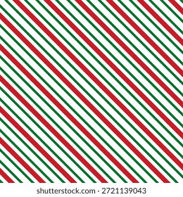 Navidades sin patrón en diseño clásico de caña de caramelo con rayas diagonales rojas y verdes sobre fondo transparente con Relación de aspecto 16x9