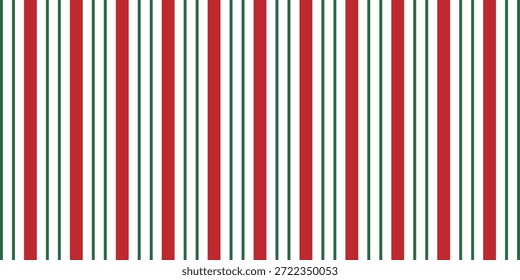 Christmas seamless pattern with a classic candy cane design with alternating red and green diagonal stripes on a white background, perfect for festive holiday themes.