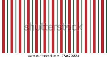 Christmas seamless pattern with a classic candy cane design with alternating red and green diagonal stripes on a white background, perfect for festive holiday themes.

