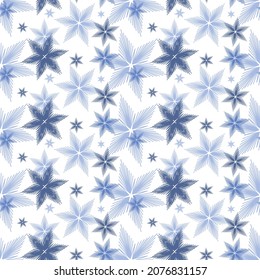 Patrón ininterrumpido de Navidad con copo de nieve de color, adorno festivo de invierno para el diseño textil y papel de envoltura para regalos