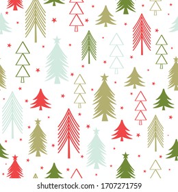 christmas seamless pattern with colorful tree design 