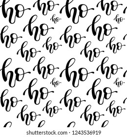 Christmas seamless pattern created out of hand lettering quotations on a white background. Perfect for presents' wrapping paper, festive background, prints etc. Vector 10 EPS