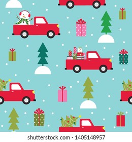 christmas seamless pattern with cute christmas icon