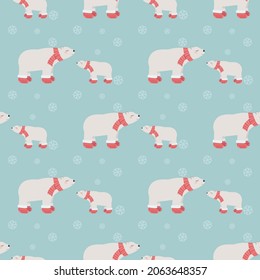Patrón de Navidad sin costura con osos polares lindos.