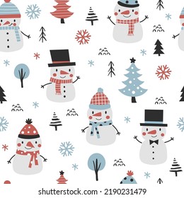 Motif harmonieux de Noël avec de jolies enneiges