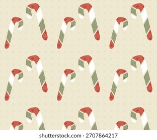 Navidades sin fisuras patrón de decoración de caña de caramelo
