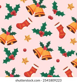 Navidades sin patrón, fondo de Vector de decoración de Navidad