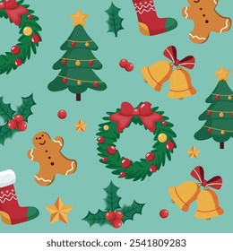 Christmas seamless pattern Christmas decoration vector background