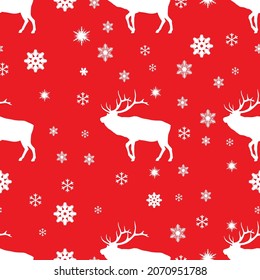 Christmas seamless pattern with deer