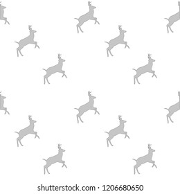 Christmas seamless pattern with deer and snowflakes, vector background.Design template for wallpaper,fabric,wrapping,textile