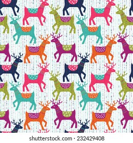 Christmas seamless pattern with deers
