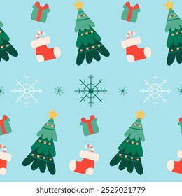 Christmas seamless pattern design for background, wallpaper, textile design, fabric.