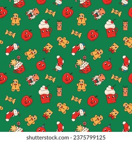Weihnachtsnahtloses Muster.  Design für Gewebe, Textilien, Tapeten, Verpackungen.