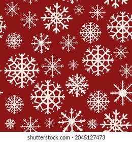 Christmas seamless pattern design with snowflakes. Vector illustration.