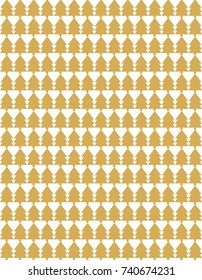 Christmas seamless pattern design, christmas trees endless golden vector background  