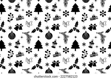 Christmas Seamless Pattern Design. Christmas vector illustration and new year pattern design.