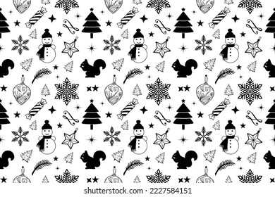 Christmas Seamless Pattern Design. Christmas vector illustration and new year pattern design.