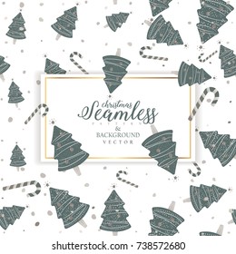 Christmas seamless pattern design.Blank space for text input.