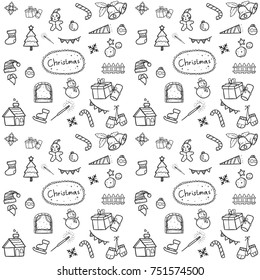 christmas seamless pattern doodle