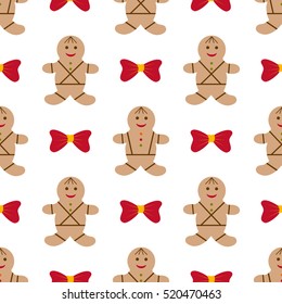Christmas seamless pattern with doodle toys. Vector illustration.