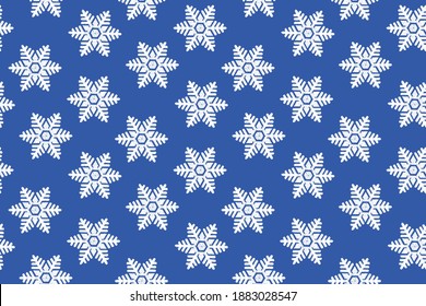 Christmas seamless pattern with embroidery snowflakes  on a dark background. The Nordic style. Folk print with flakes. Scandinavian, Ethnic motif.  