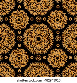 Christmas seamless pattern. Ethnic background. Tribal art background texture. Boho ornament 