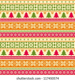 Christmas seamless pattern fair isle style