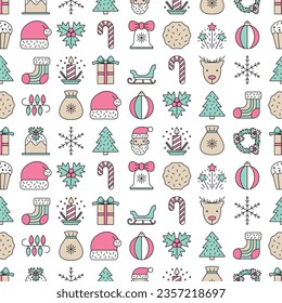 fondo festivo de patrón ininterrumpido de Navidad