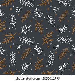 Christmas. Seamless pattern. Fir branches. Vector illustration