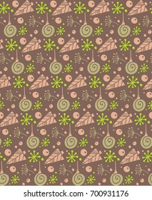 Christmas seamless pattern with fir tree