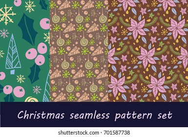 Christmas seamless pattern with fir tree