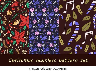 Christmas seamless pattern with fir tree