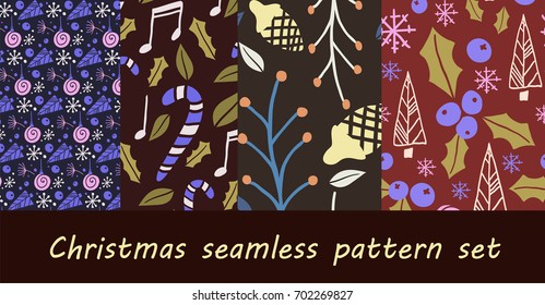 Christmas seamless pattern with fir tree