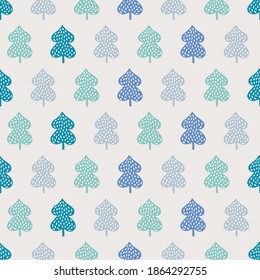 Christmas seamless pattern with fir trees on white background. Scandinavian style. Perfect for holiday invitations, winter greeting cards, wallpaper and gift paper 