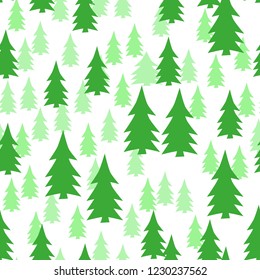 Christmas seamless pattern, flat design template, Xmas trees, vector illustration. eps 10