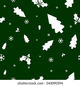 Christmas seamless pattern, flat design template, vector illustration