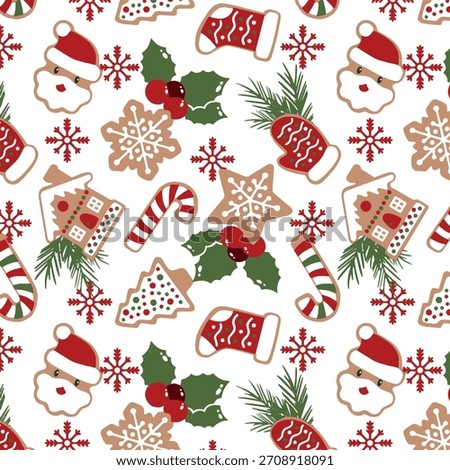Christmas seamless pattern in flat style
