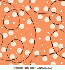 Christmas seamless pattern with garland.