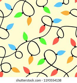 Christmas seamless pattern with garland. Garland Pattern Background