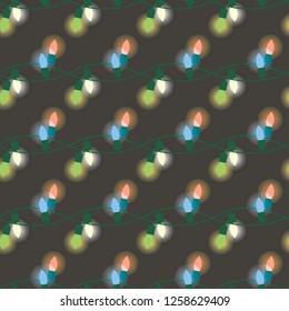 Christmas seamless pattern with garland. New Year print