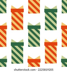 Christmas seamless pattern with gift boxes. Holiday vector background