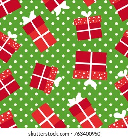 Christmas seamless pattern. Christmas gifts