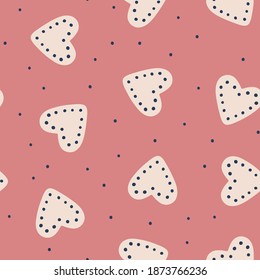 Christmas seamless pattern with gingerbread cookies. Vector background for winter holidays and Christmas design. Hand drawn surface pattern in flat style for wrapping paper, fabric, cards and gift tag