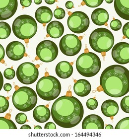 Christmas seamless pattern with green balls