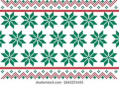 Navidades sin patrón con árboles de Navidad verdes y rojos. Perfecto para decoraciones festivas, diseños vintage y textiles temáticos de vacaciones. Cultura tradicional étnica, geométrica, étnica, textil.
