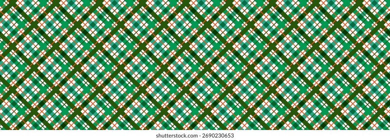 Natal padrão sem emenda. Fundo de gingham de verificação verde e branco. Textura tartan do ano novo para o papel de embrulho, decoração presente, tecido, amostra têxtil. Vichy jogou check backdrop. Vetor 